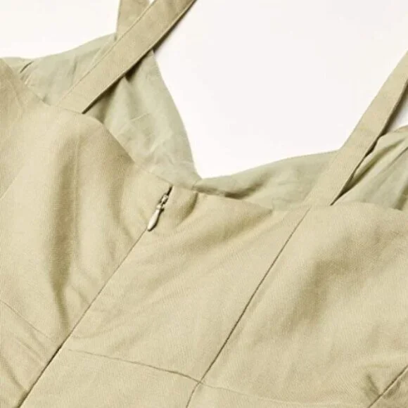 NWT Club Monaco khaki green wide leg jumpsuit 4 - Picture 10 of 13